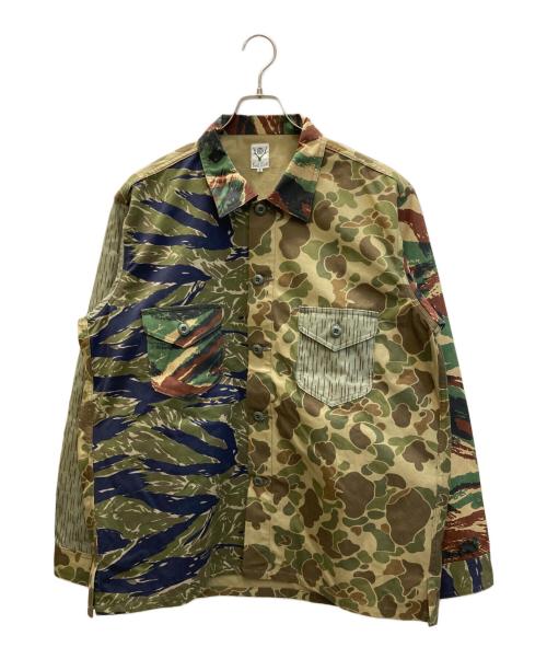 South2 West8（サウスツー ウエストエイト）South2 West8 (サウスツー ウエストエイト) Smokey Shirt Crazy Camo/クレイジーカモフラシャツ グリーン サイズ:Lの古着・服飾アイテム