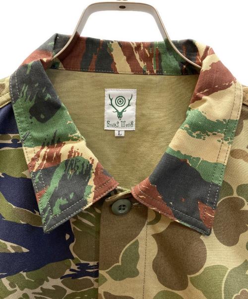South2 West8（サウスツー ウエストエイト）South2 West8 (サウスツー ウエストエイト) Smokey Shirt Crazy Camo/クレイジーカモフラシャツ グリーン サイズ:Lの古着・服飾アイテム