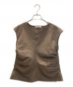 BEAUTY&YOUTHビューティーアンドユース）の古着「サイドギャザーノースリーブプルオーバー」｜ブラウン