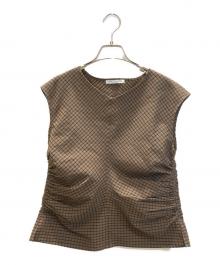 BEAUTY&YOUTH（ビューティーアンドユース）の古着「サイドギャザーノースリーブプルオーバー」｜ブラウン