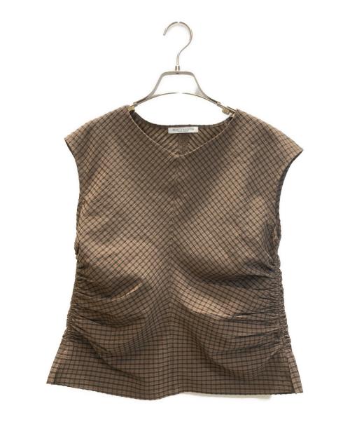 BEAUTY&YOUTH（ビューティーアンドユース）BEAUTY&YOUTH (ビューティーアンドユース) サイドギャザーノースリーブプルオーバー ブラウン サイズ:FREEの古着・服飾アイテム