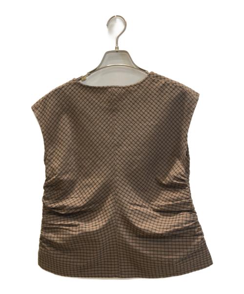 BEAUTY&YOUTH（ビューティーアンドユース）BEAUTY&YOUTH (ビューティーアンドユース) サイドギャザーノースリーブプルオーバー ブラウン サイズ:FREEの古着・服飾アイテム