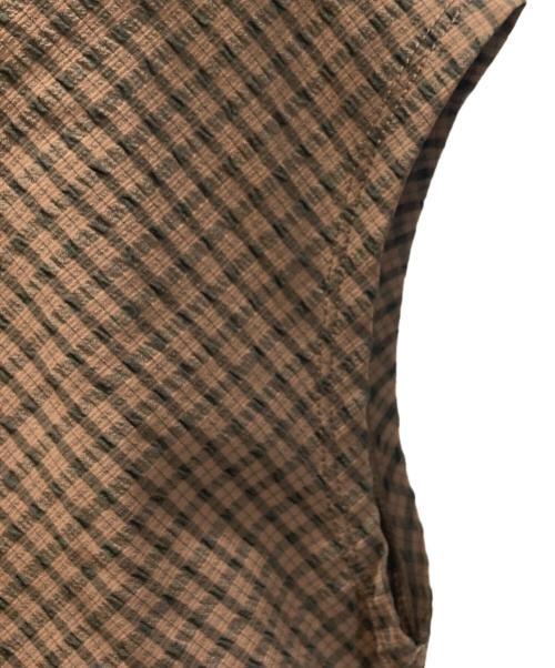 BEAUTY&YOUTH（ビューティーアンドユース）BEAUTY&YOUTH (ビューティーアンドユース) サイドギャザーノースリーブプルオーバー ブラウン サイズ:FREEの古着・服飾アイテム