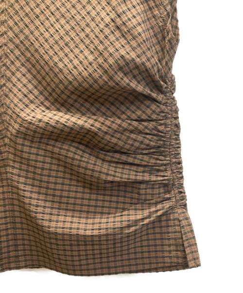 BEAUTY&YOUTH（ビューティーアンドユース）BEAUTY&YOUTH (ビューティーアンドユース) サイドギャザーノースリーブプルオーバー ブラウン サイズ:FREEの古着・服飾アイテム