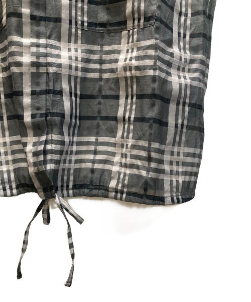 journal standard luxe（ジャーナルスタンダード ラックス）journal standard luxe (ジャーナルスタンダード ラックス) シアードビーチェックフレンチスリーブシャツ ブラック サイズ:FREEの古着・服飾アイテム