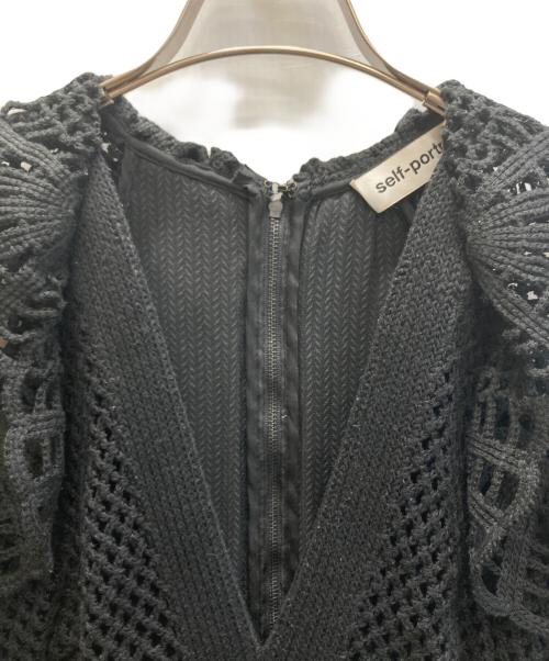 SELF PORTRAIT（セルフ ポートレイト）SELF PORTRAIT (セルフ ポートレイト) ニットワンピース ブラック サイズ:6の古着・服飾アイテム
