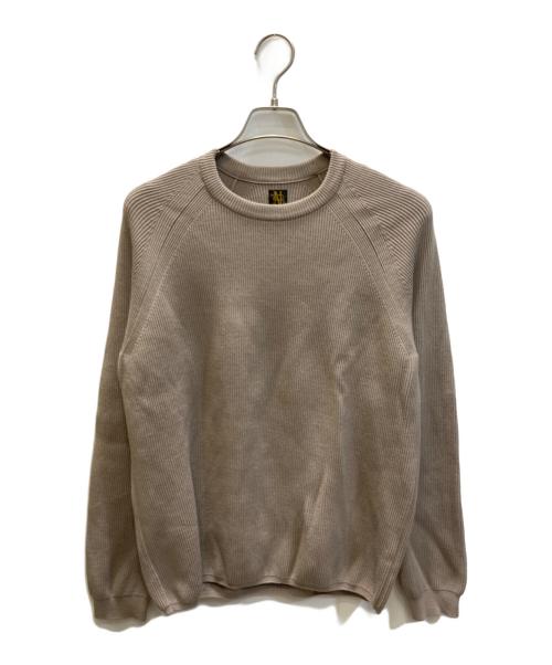 BATONER（バトナ―）BATONER (バトナ―) EXTRA HARD TWIST WOOL CREW NECK Mocha / エクストラ ハードツイスト ウール クルーネック ベージュ サイズ:2の古着・服飾アイテム