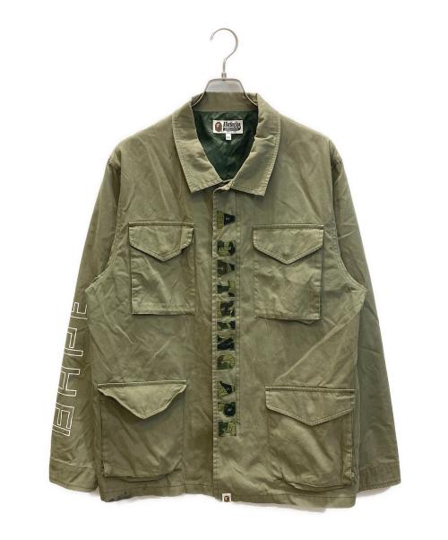 A BATHING APE（ア ベイシング エイプ）A BATHING APE (ア ベイシング エイプ) ミリタリージャケット グリーン サイズ:2XLの古着・服飾アイテム