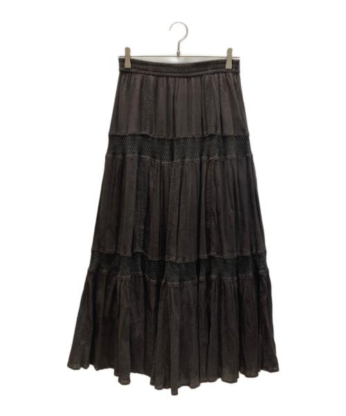 MICA&DEAL（マイカアンドディール）MICA&DEAL (マイカアンドディール) 楊柳ギャザーレーススカート ブラウン サイズ:不明の古着・服飾アイテム