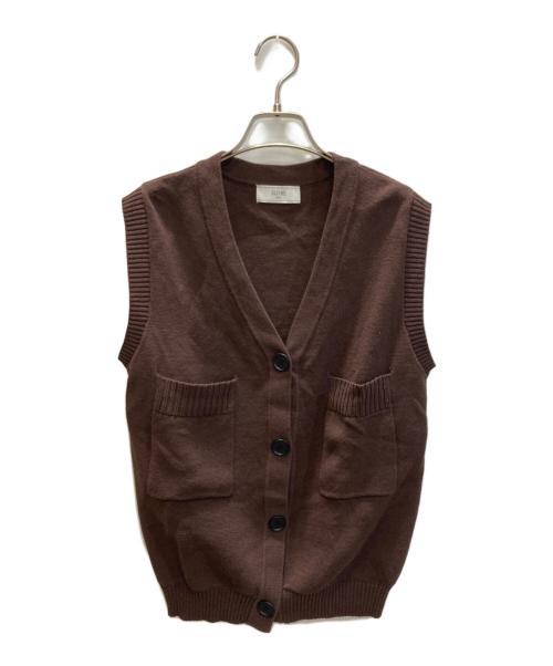 SLOBE IENA（スローブ イエナ）SLOBE IENA (スローブ イエナ) ダブルポケットニットベスト ブラウン サイズ:FREEの古着・服飾アイテム