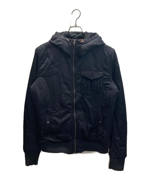 DIESEL（ディーゼル）DIESEL (ディーゼル) ミリタリー ナイロン フーデットジャケット ブラック サイズ:SIZE Lの古着・服飾アイテム