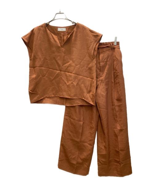 SLOBE IENA（スローブ イエナ）SLOBE IENA (スローブ イエナ) リネンライクブラウス×パンツセットアップ ブラウン サイズ:Sの古着・服飾アイテム