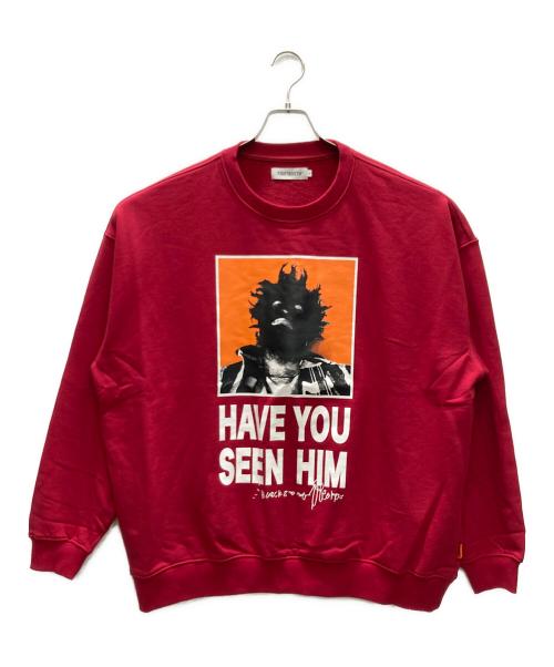 TIGHTBOOTH PRODUCTION（タイトブースプロダクション）TIGHTBOOTH PRODUCTION (タイトブースプロダクション) HAVE YOU SEEN HIM CREW SWEAT レッド サイズ:Lの古着・服飾アイテム