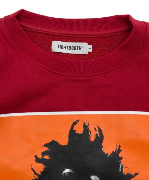 TIGHTBOOTH PRODUCTION（タイトブースプロダクション）TIGHTBOOTH PRODUCTION (タイトブースプロダクション) HAVE YOU SEEN HIM CREW SWEAT レッド サイズ:Lの古着・服飾アイテム