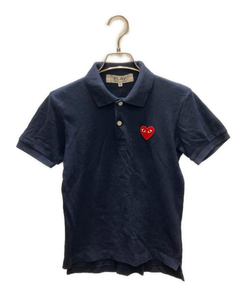 PLAY COMME des GARCONS（プレイコムデギャルソン）PLAY COMME des GARCONS (プレイコムデギャルソン) ハートロゴワッペン ポロシャツ ネイビー サイズ:Sの古着・服飾アイテム