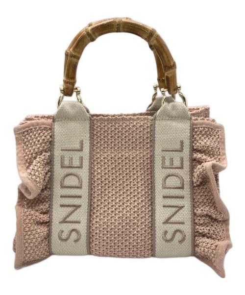 Snidel（スナイデル）Snidel (スナイデル) フリルロゴバンブーバッグ ピンクの古着・服飾アイテム