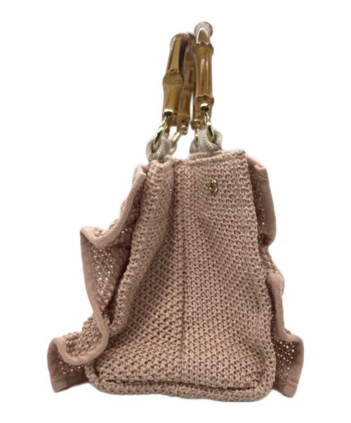 Snidel（スナイデル）Snidel (スナイデル) フリルロゴバンブーバッグ ピンクの古着・服飾アイテム