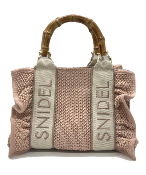 Snidel（スナイデル）Snidel (スナイデル) フリルロゴバンブーバッグ ピンクの古着・服飾アイテム
