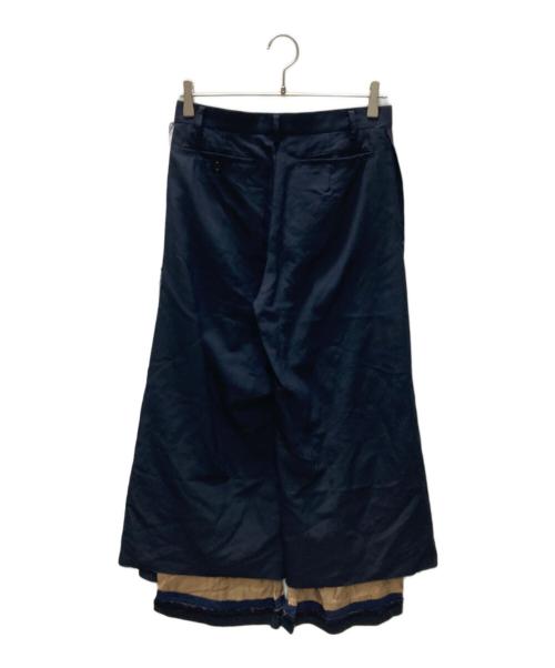 UNDERCOVER（アンダーカバー）UNDERCOVER (アンダーカバー) Mohair gaba side hem tack layered pants ブラック サイズ:1の古着・服飾アイテム