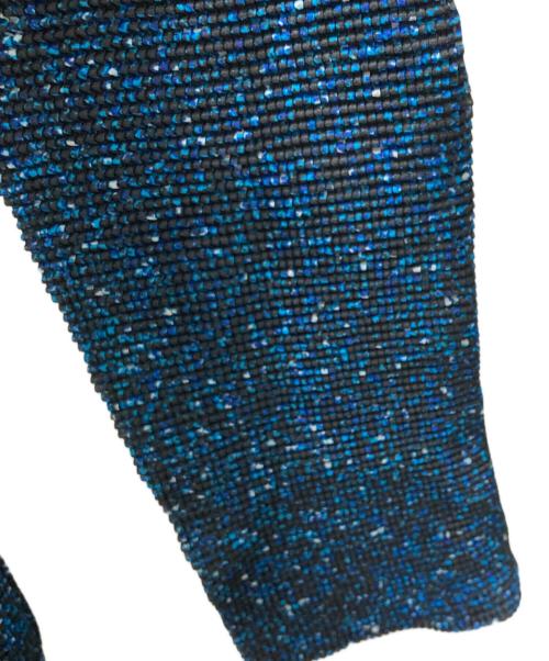 me ISSEY MIYAKE（ミーイッセイ ミヤケ）me ISSEY MIYAKE (ミーイッセイ ミヤケ) タートルプリーツカットソー ブルー×ブラック サイズ:FREEの古着・服飾アイテム