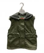 DIESELディーゼル）の古着「フード付きベスト」｜グリーン