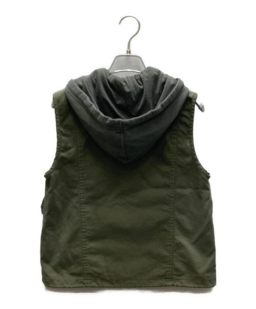 DIESEL（ディーゼル）DIESEL (ディーゼル) フード付きベスト グリーン サイズ:38の古着・服飾アイテム