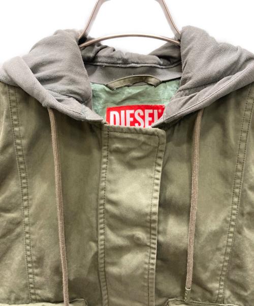 DIESEL（ディーゼル）DIESEL (ディーゼル) フード付きベスト グリーン サイズ:38の古着・服飾アイテム