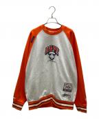 Aape BY A BATHING APEエーエイプ バイ アベイシングエイプ）の古着「CREW NECK SWEAT クルーネックスウェット」｜グレー×オレンジ