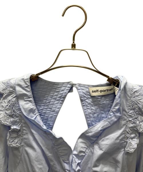 SELF PORTRAIT（セルフ ポートレイト）SELF PORTRAIT (セルフ ポートレイト) ブラウスワンピース ブルー サイズ:UK 6の古着・服飾アイテム