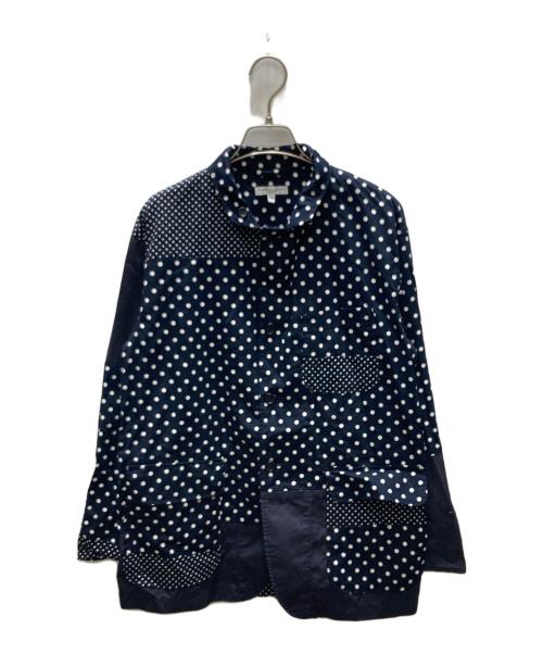Engineered Garments（エンジニアドガーメンツ）Engineered Garments (エンジニアードガーメンツ) ドット柄切替テーラードジャケット ネイビー×ホワイト サイズ:XSの古着・服飾アイテム
