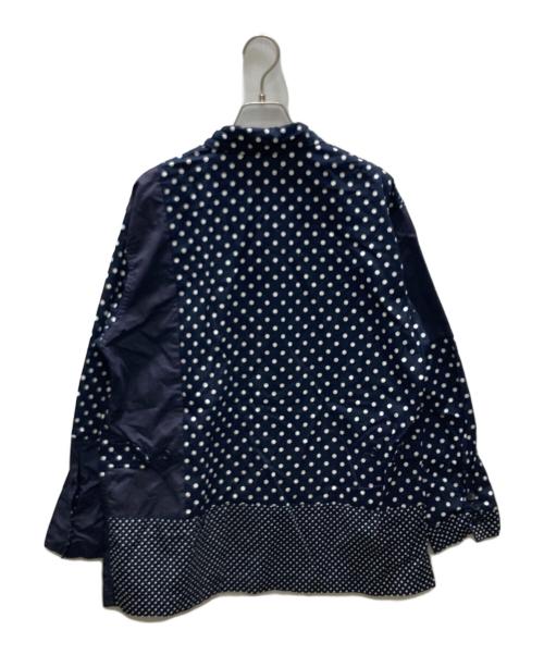 Engineered Garments（エンジニアドガーメンツ）Engineered Garments (エンジニアードガーメンツ) ドット柄切替テーラードジャケット ネイビー×ホワイト サイズ:XSの古着・服飾アイテム