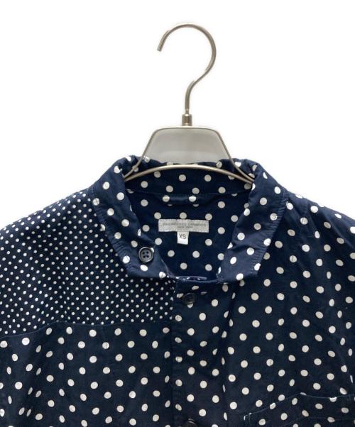 Engineered Garments（エンジニアドガーメンツ）Engineered Garments (エンジニアードガーメンツ) ドット柄切替テーラードジャケット ネイビー×ホワイト サイズ:XSの古着・服飾アイテム