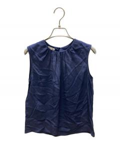 良品 PRADA シルク ワンピース シルクストレッチ サイズ 38 ブルー系 中古・古着通販】PRADA (プラダ) シルクドレスワンピース ネイビー