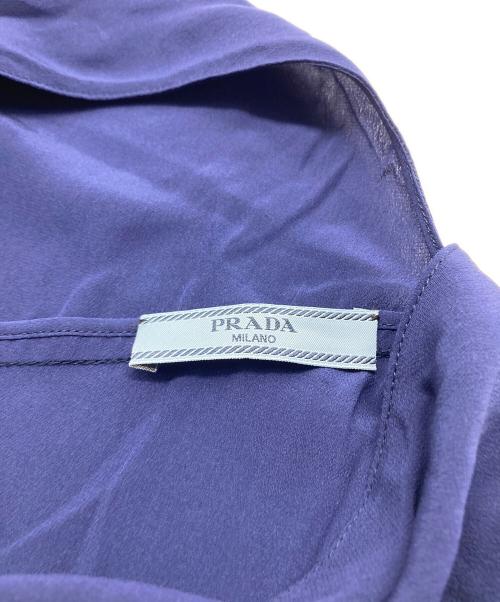 PRADA（プラダ）PRADA (プラダ) シルクドレスワンピース ネイビー サイズ:36の古着・服飾アイテム
