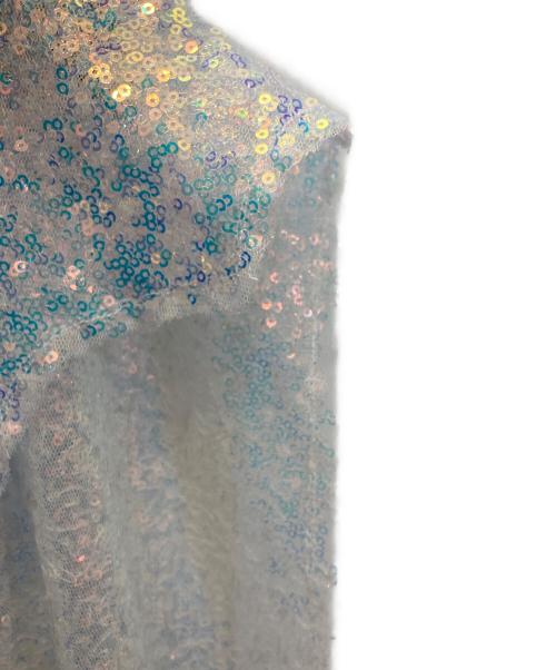 masu（エムエーエスユー）MASU (エムエーエスユー) RAGGED SEQUINS MINI CAPE ホワイト サイズ:FREEの古着・服飾アイテム
