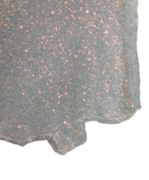 masu（エムエーエスユー）MASU (エムエーエスユー) RAGGED SEQUINS MINI CAPE ホワイト サイズ:FREEの古着・服飾アイテム