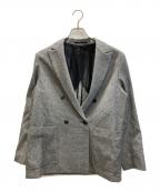 TOMORROW LANDトゥモローランド）の古着「ウールサキソニー ダブルブレステッド4Bジャケット」｜グレー