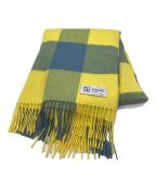 JOHNSTONS OF ELGIN×Ron Hermanジョンストンズオブエルガン×ロンハーマン）の古着「チェックストール」｜イエロー×ブルー