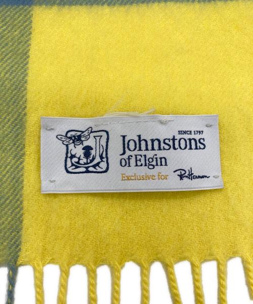 JOHNSTONS OF ELGIN（ジョンストンズオブエルガン）JOHNSTONS OF ELGIN (ジョンストンズオブエルガン) Ron Herman (ロンハーマン) チェックストール イエロー×ブルーの古着・服飾アイテム
