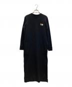 THE NORTH FACEザ ノース フェイス）の古着「ロングスリーブフラワーロゴワンピース」｜ブラック