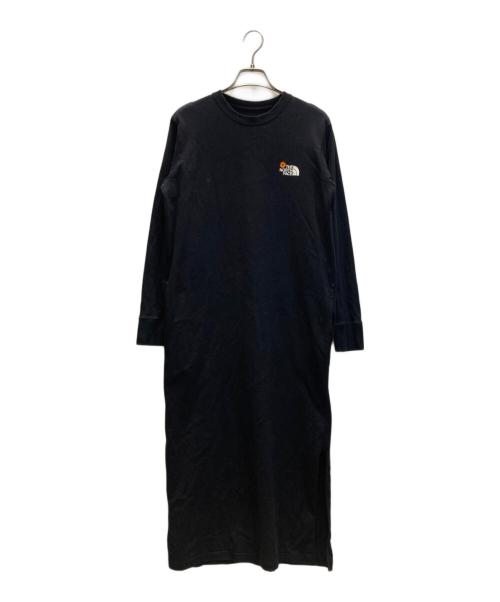 THE NORTH FACE（ザ ノース フェイス）THE NORTH FACE (ザ ノース フェイス) ロングスリーブフラワーロゴワンピース ブラック サイズ:Mの古着・服飾アイテム
