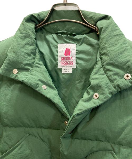 SIERRA DESIGNS（シエラデザインズ）SIERRA DESIGNS (シエラデザインズ) BEAMS BOY (ビームスボーイ) ショートスリーブ ダウン ジャケット グリーン サイズ:Mの古着・服飾アイテム