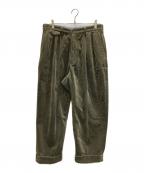 BEAMSビームス）の古着「2Pleats Corduroy パンツ」｜グリーン