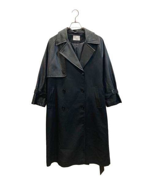 HARE（ハレ）HARE (ハレ) シンセティックレザーコンビトレンチコート ブラック サイズ:Sの古着・服飾アイテム