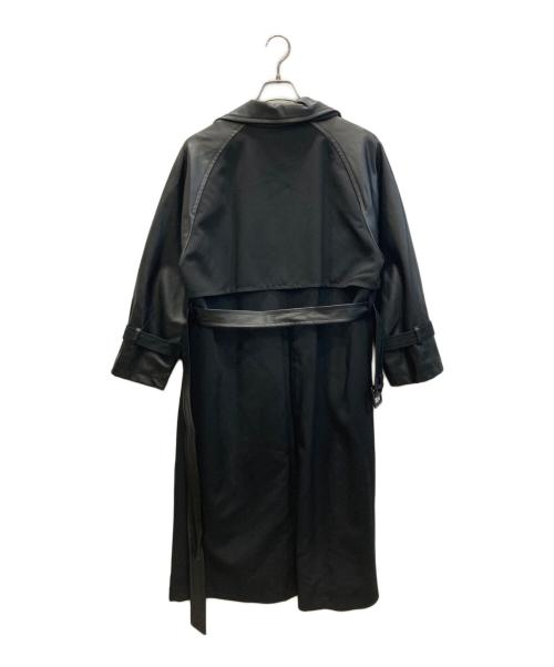 HARE（ハレ）HARE (ハレ) シンセティックレザーコンビトレンチコート ブラック サイズ:Sの古着・服飾アイテム