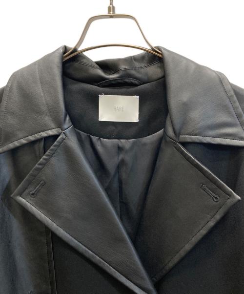 HARE（ハレ）HARE (ハレ) シンセティックレザーコンビトレンチコート ブラック サイズ:Sの古着・服飾アイテム