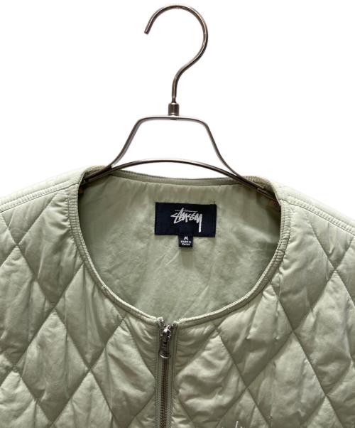 stussy（ステューシー）stussy (ステューシー) DIAMOND QUILTED VEST ダイアモンド キルティングベスト グリーン サイズ:Mの古着・服飾アイテム