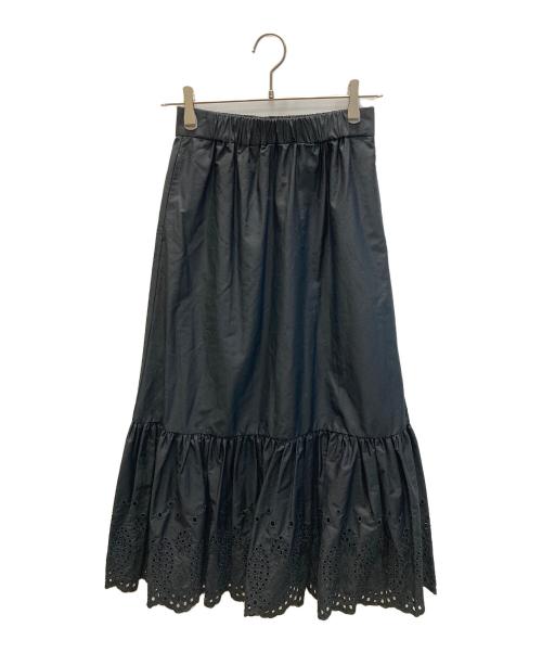 Spick and Span（スピック＆スパン）Spick and Span (スピックアンドスパン) コットンエンブロイダリースカート ブラック サイズ:S 未使用品の古着・服飾アイテム