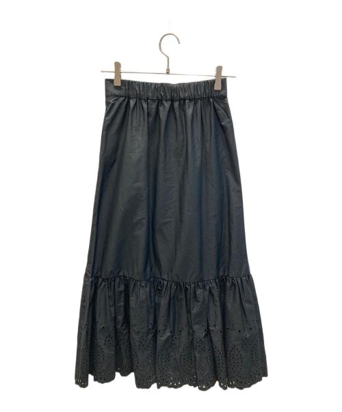 Spick and Span（スピック＆スパン）Spick and Span (スピックアンドスパン) コットンエンブロイダリースカート ブラック サイズ:S 未使用品の古着・服飾アイテム