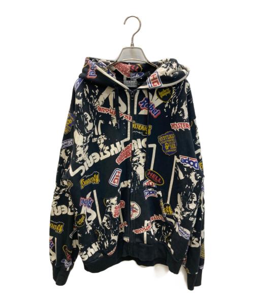 Hysteric Glamour（ヒステリックグラマー）Hysteric Glamour (ヒステリックグラマー) 4GIRLS柄 ジップパーカー ブラック サイズ:Ⅼの古着・服飾アイテム